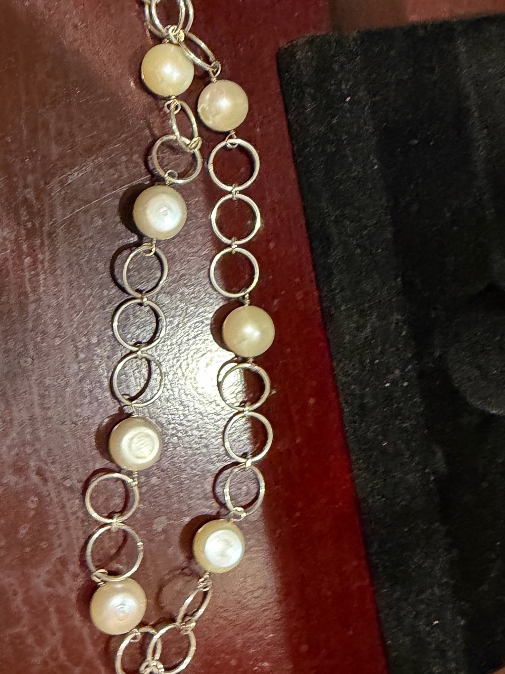 Elegant Cream Pearl Link Necklace - Women Jewelry